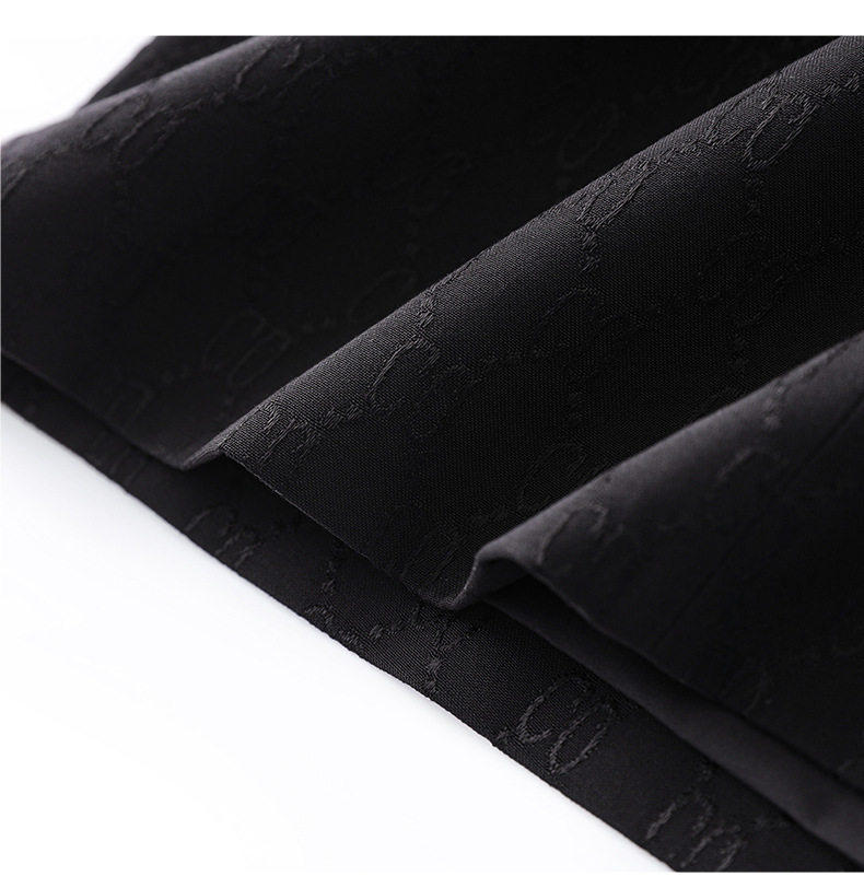 Váy chữ A tay bồng chất liệu jacquard cao cấp tôn dáng — Màu đen chi tiết 21