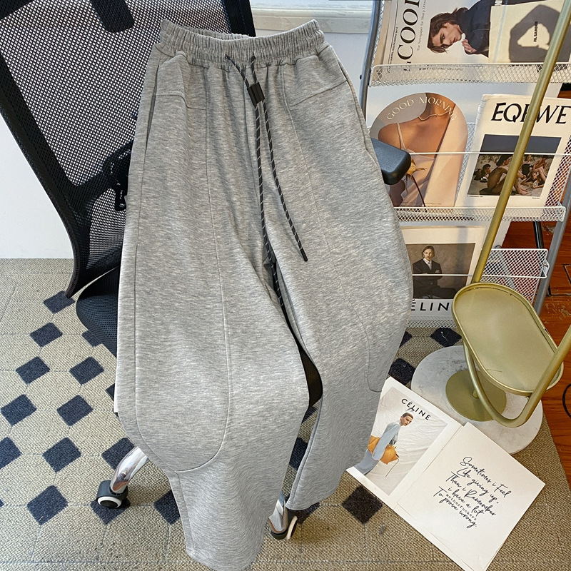 Pantalones Deportivos de Tiro Alto y Corte Recto para Mujer, Cintura Alta, Corte Holgado, para Otoño