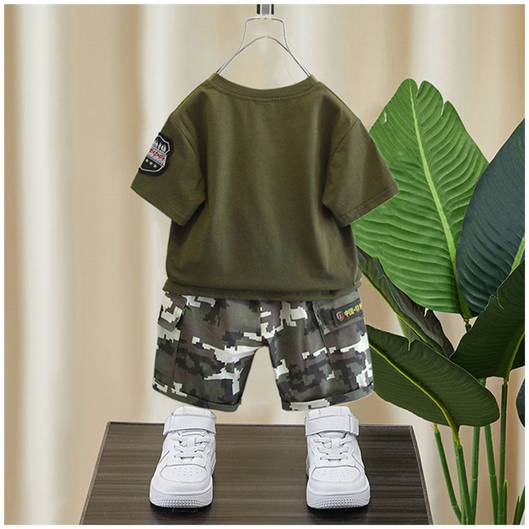 Childrens Camouflage Suit For Boys Summer Army Style Set_voghion.com
