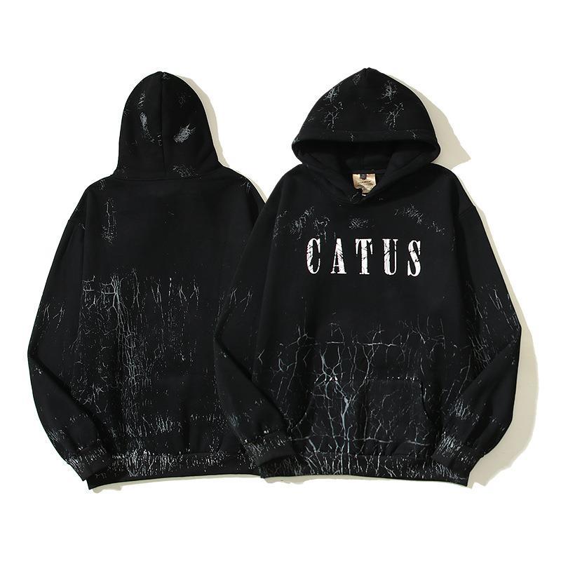 Pure cotton jacket Traott distressed crack splashed ink starry sky print hoodie_voghion.com