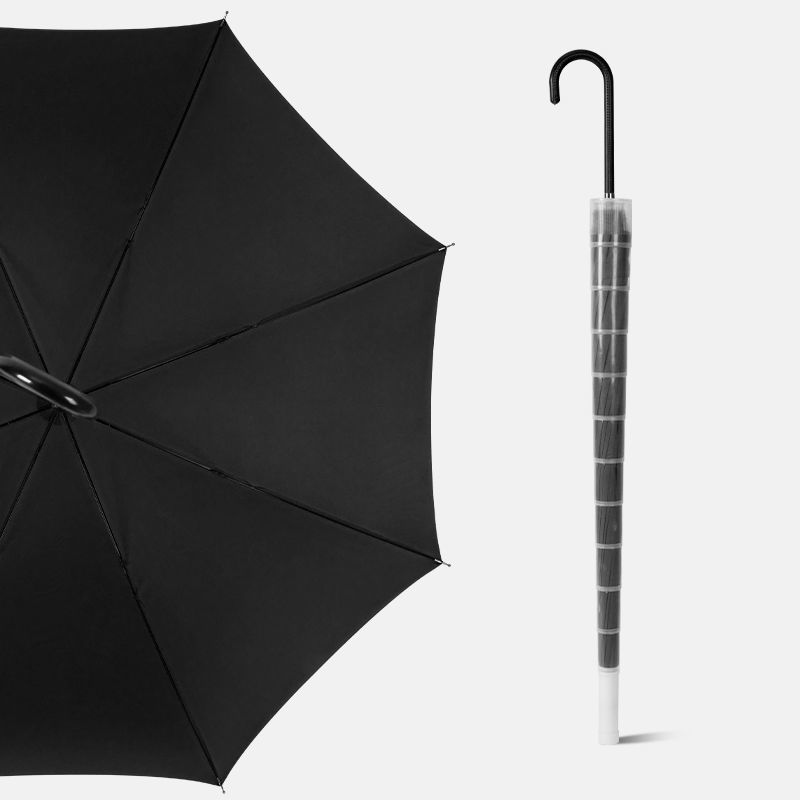 [곡선형 손잡이 색상] 8본 우아한 블랙 방수 케이스 - 자동