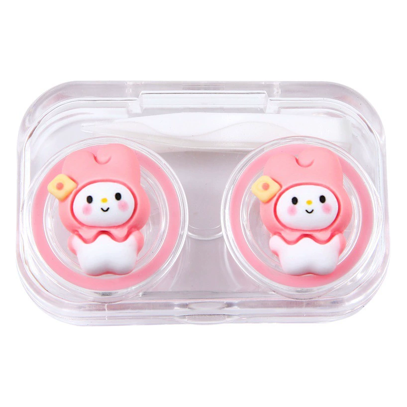 Красивая коробка для зрачков, мультяшная тонкая вспышка, трехмерная декоративная коробка для контактных линз, портативная коробка с нетручной крышкой, встроенная коробка для ухода, коробка-компаньон