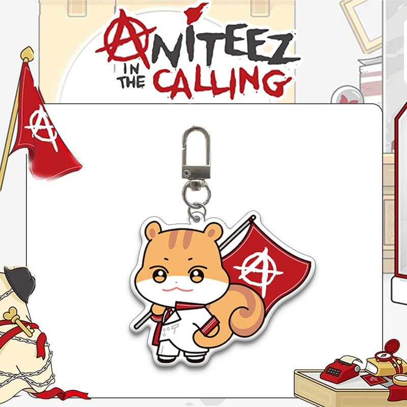 Акриловый брелок (ATEEZ) IN THE CALLING — двусторонняя печать, одиночная застёжка, 5,5 см