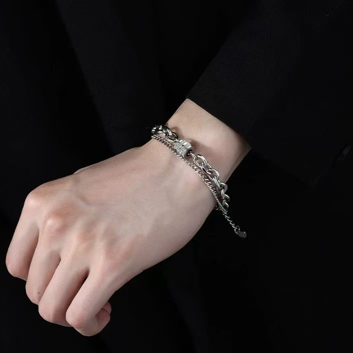 Double Layer Diamond Bracelet For Men And Women Personalized_voghion.com
