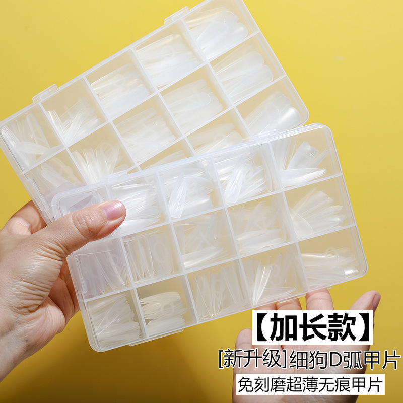 Jia Nais Special Nail Tips for Manicure, Ultra-Thin, Seamless, Extended Length, Thin Half-Stick/Full-Stick Matte Nail Tips, No Filing Required, Extension Nail Tips