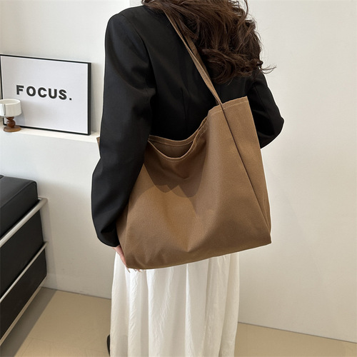 Korean ins tote bag women's bag new large capacity casual printed logo shoulder bag double-sided handbag shopping bag