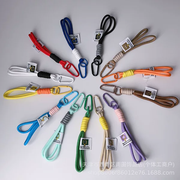 Chinese Style Ins Blind Box Accessories Plush Doll Pendant Nylon Woven Fabric Rope Unisex Keychain Carabiner