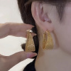 Fashionable golden advanced earrings, internet celebrity, high-quality style