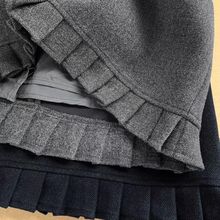 秋冬季毛呢字百搭花边短裙女新品时尚高腰显瘦包臀裙半身裙