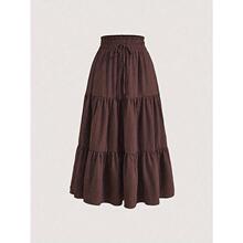 H 26996 Versatile ruched A-line midi skirt �ٴ�ѹ�� A �ְ���