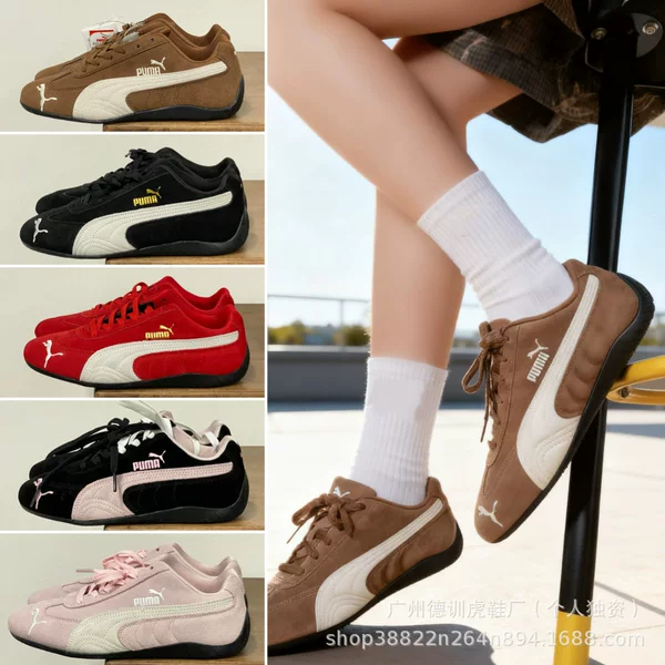 Pm High Version Pure Original Speedcatog Suede Racing Shoes Low-Top Retro Casual Men's and Women's Shoes Label Horse Flats