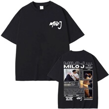 Rap Singer Milo J 111 Album Graphic T-shirt 2025 Summer Men'