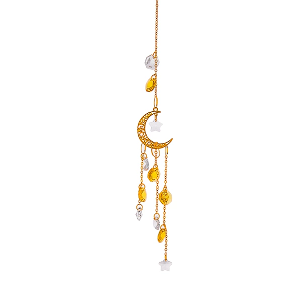 3# transparent five-pointed star hollow moon pendant (18g/30.5cm)