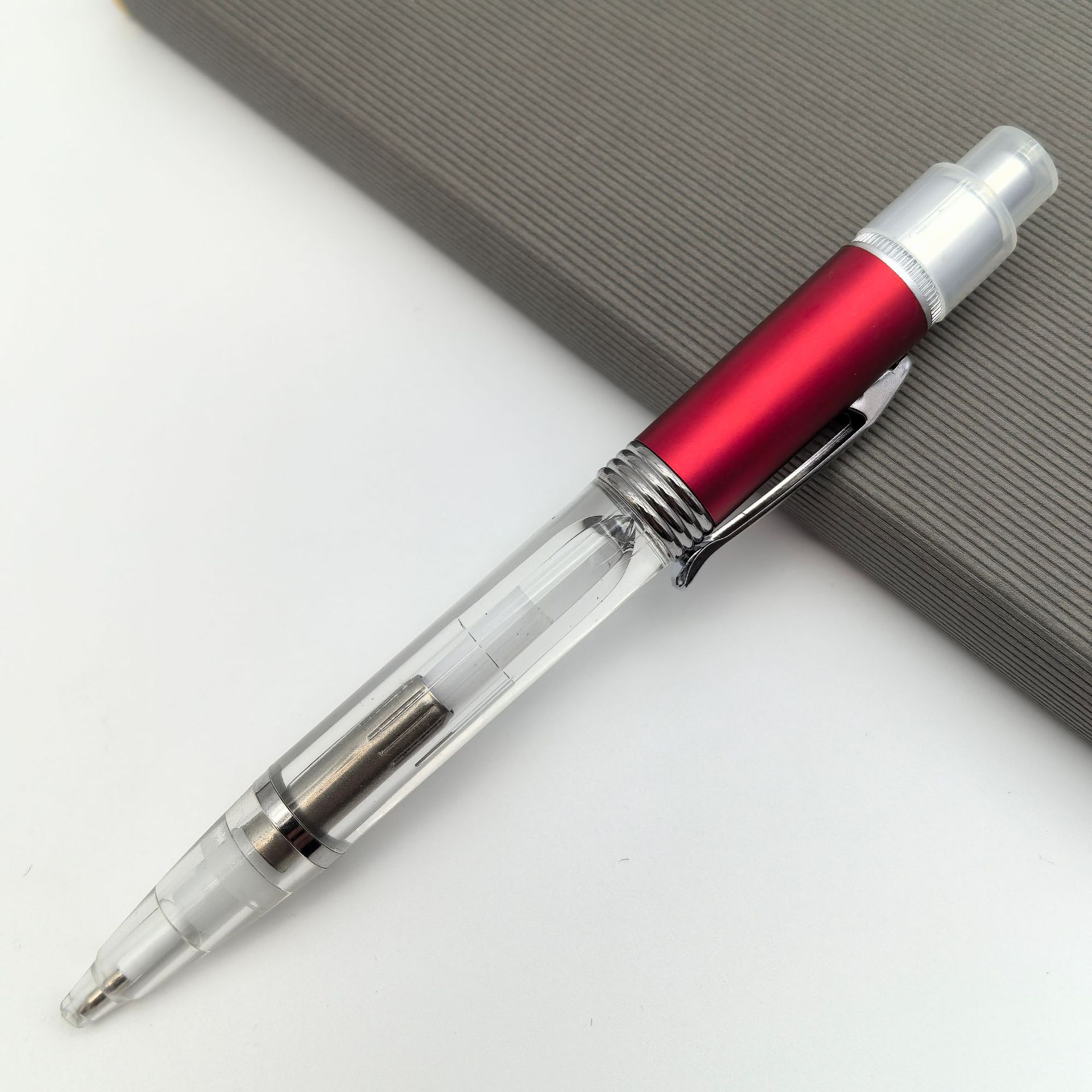 Lámpara de colores creativa bolígrafo publicitario acrílico material transparente imprimible bolígrafo LED de color