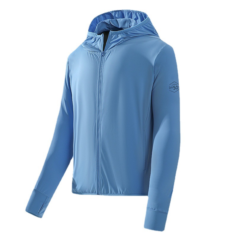 Verano nueva ropa de piel Banana Bottom mismo estilo ropa de seda de hielo protección UV UPF50 + ropa de protección solar transpirable para hombres al por mayor