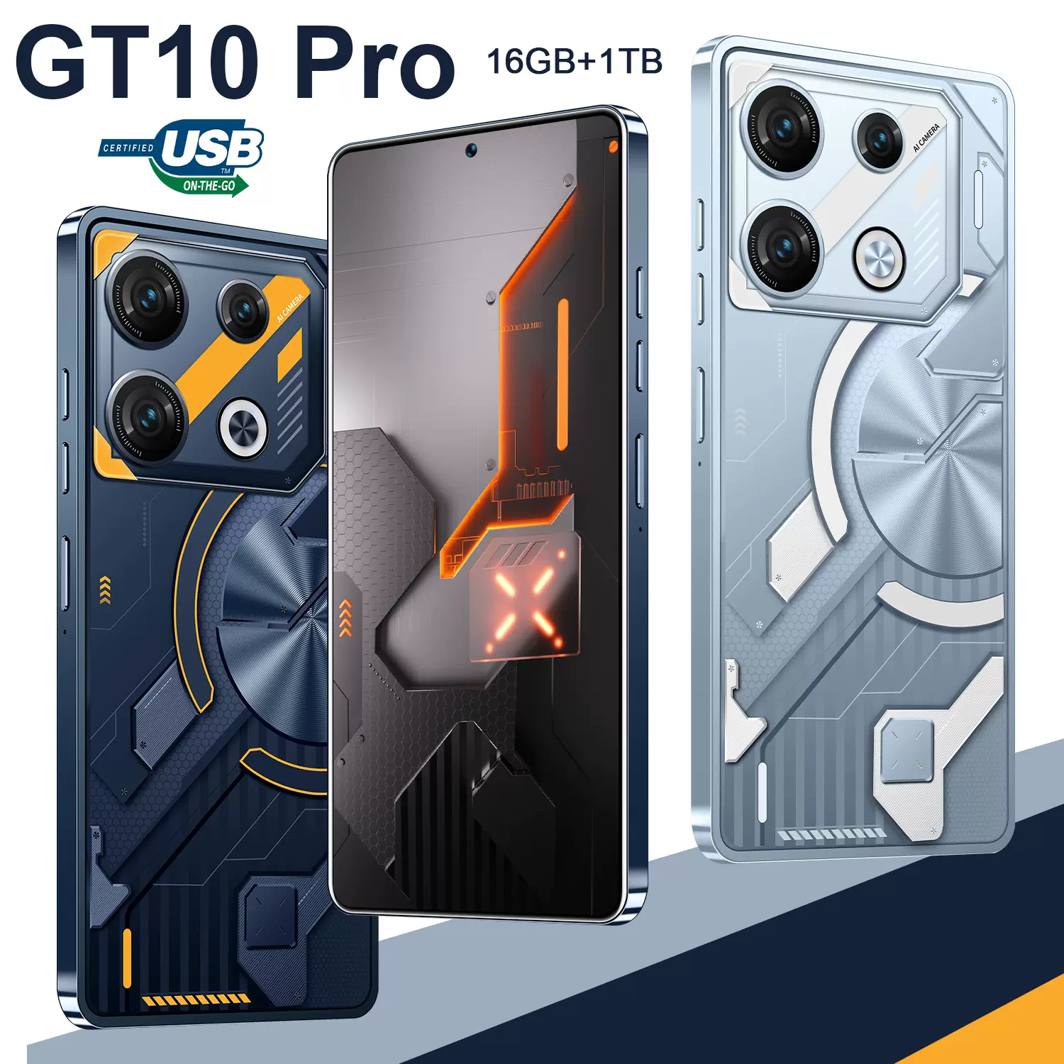 跨境定制GT10 Pro 智能手机7.3外贸16+1T跨境电商 可代发(劲爆款)