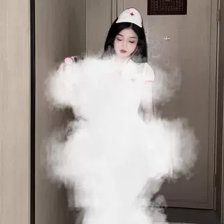 爱如如情趣内衣性感露胸修身开叉包臀裙护士连体短裙角色扮演5623
