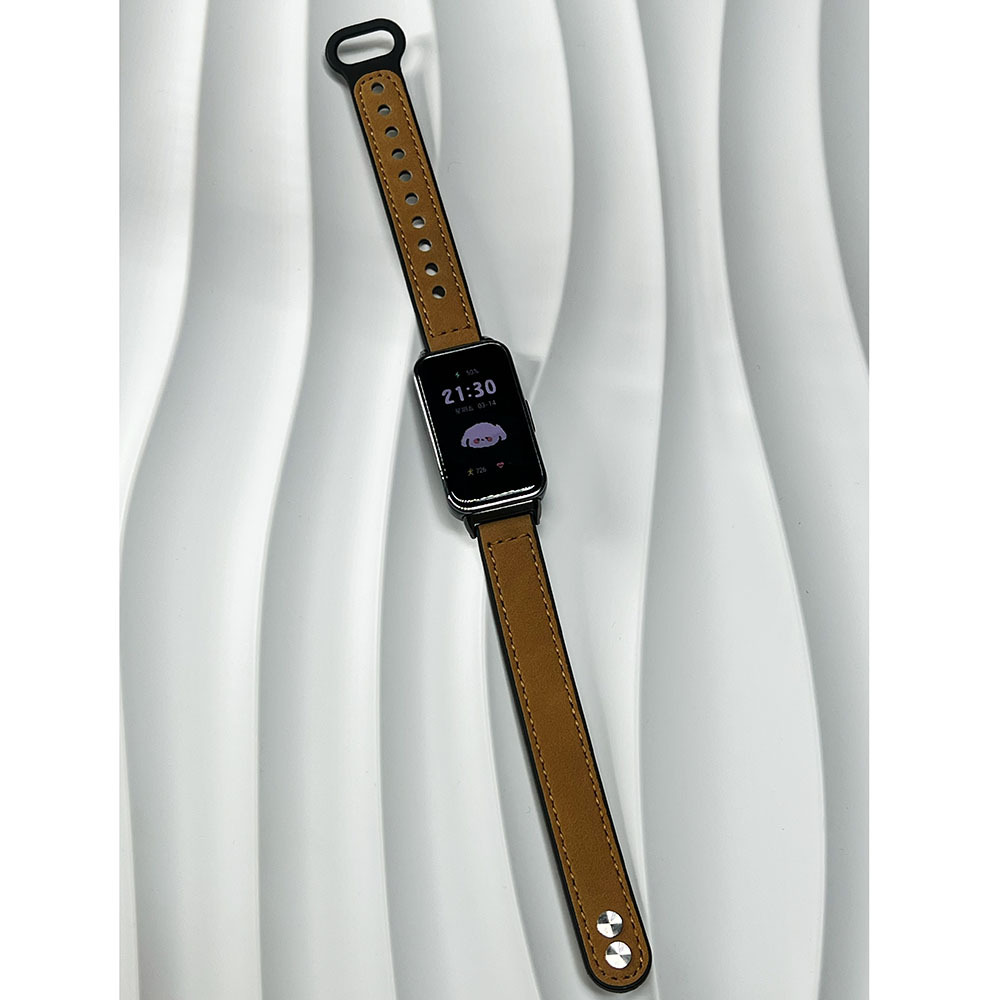 Aplicable a Huawei Pulsera 10 Huawei 9 Pulsera 8a generación de cuero nfc de alta calidad, lujo ligero, deportes, correa de reloj de doble botón