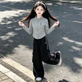 女童秋套装2026新款儿童小女孩洋气炸街穿搭外套女大童韩系工装裤