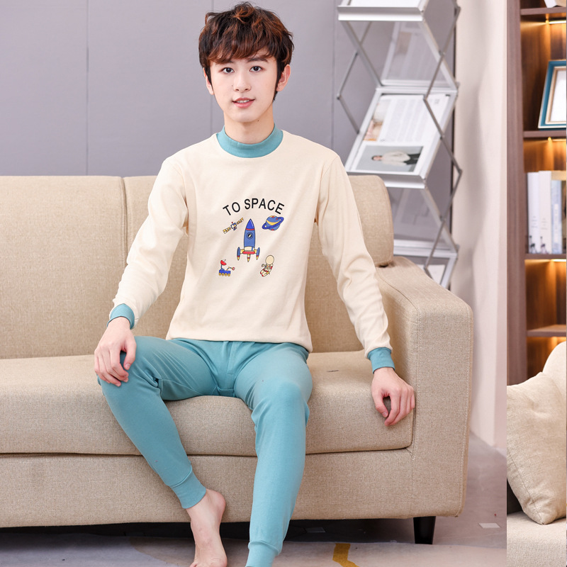 Ropa de otoño juvenil pantalones largos conjunto de ropa interior para niños medianos y grandes niños y niñas suéter de algodón niñas suéter línea conjunto de pantalones