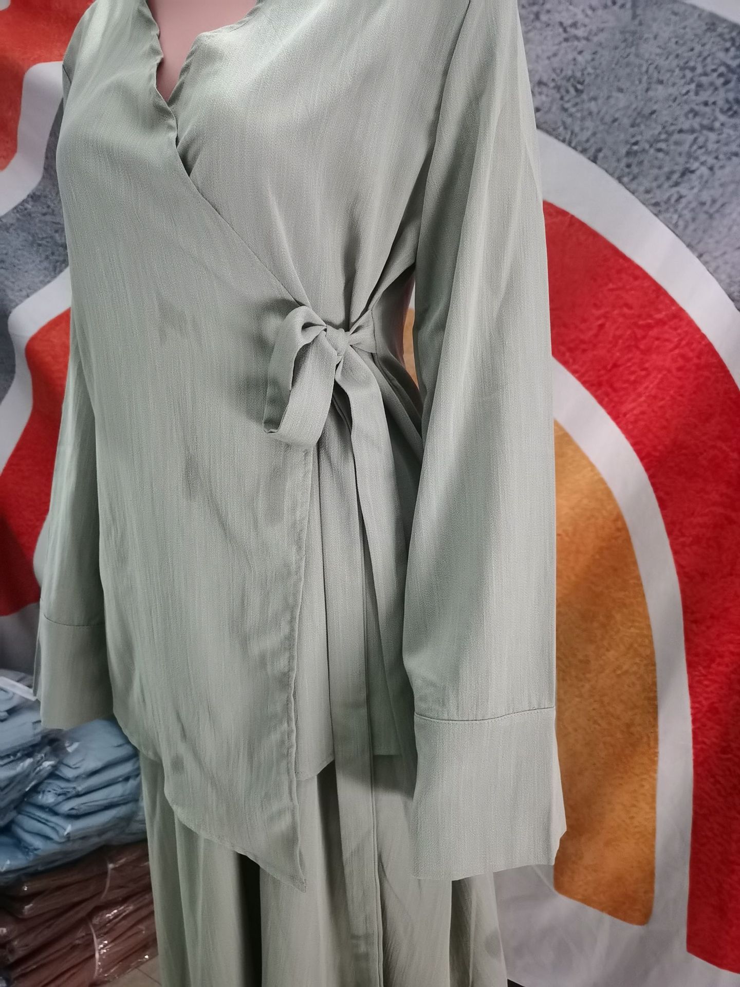 Muslim Dress Women's Open-front Shirt Dress Plus-size Casual Set_voghion.com