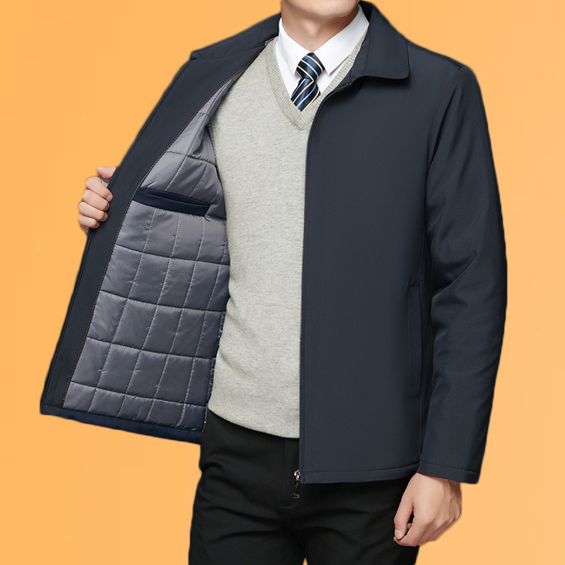 New men's jacket with added cotton, warm cotton coat for middle-aged and elderly men, winter jacket for dads, loose-fitting cotton coat