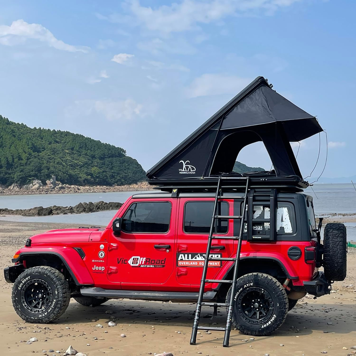Triángulo de techo duro de cinco lados carpa de techo de automóvil acampamiento al aire libre sin construir carpa de automóvil de conducción rápida