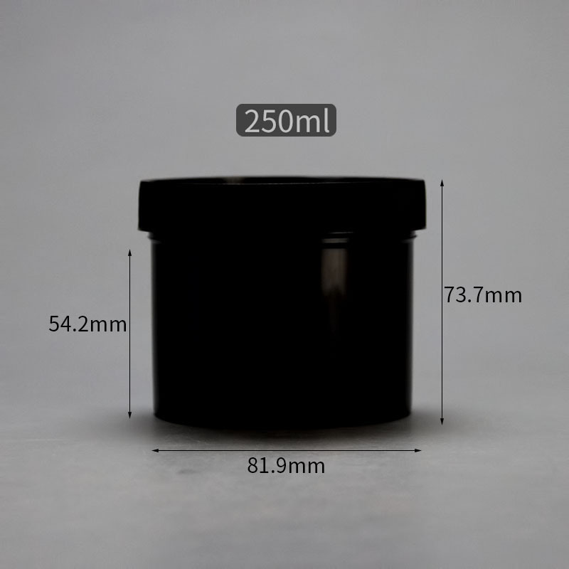 En stock botella de plástico 250ml botella de tinta de barril de plástico Cubo de pintura botella de boca ancha de plástico