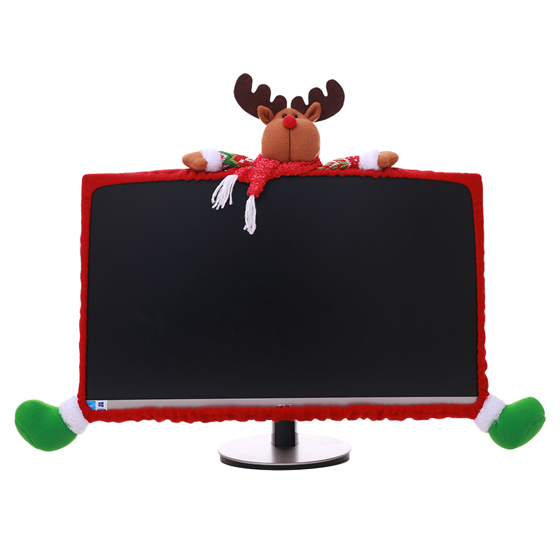 Christmas decoration supplies three-dimensional cartoon Computer cover non-woven computer dress-up _voghion.com