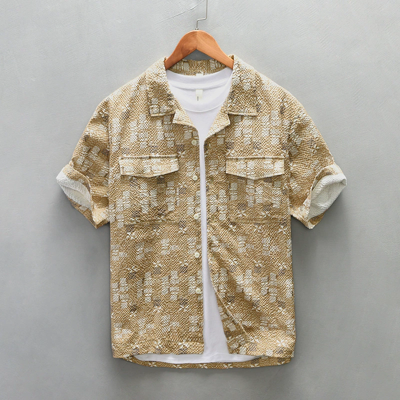 Z232 мужские летние рубашки с короткими рукавами