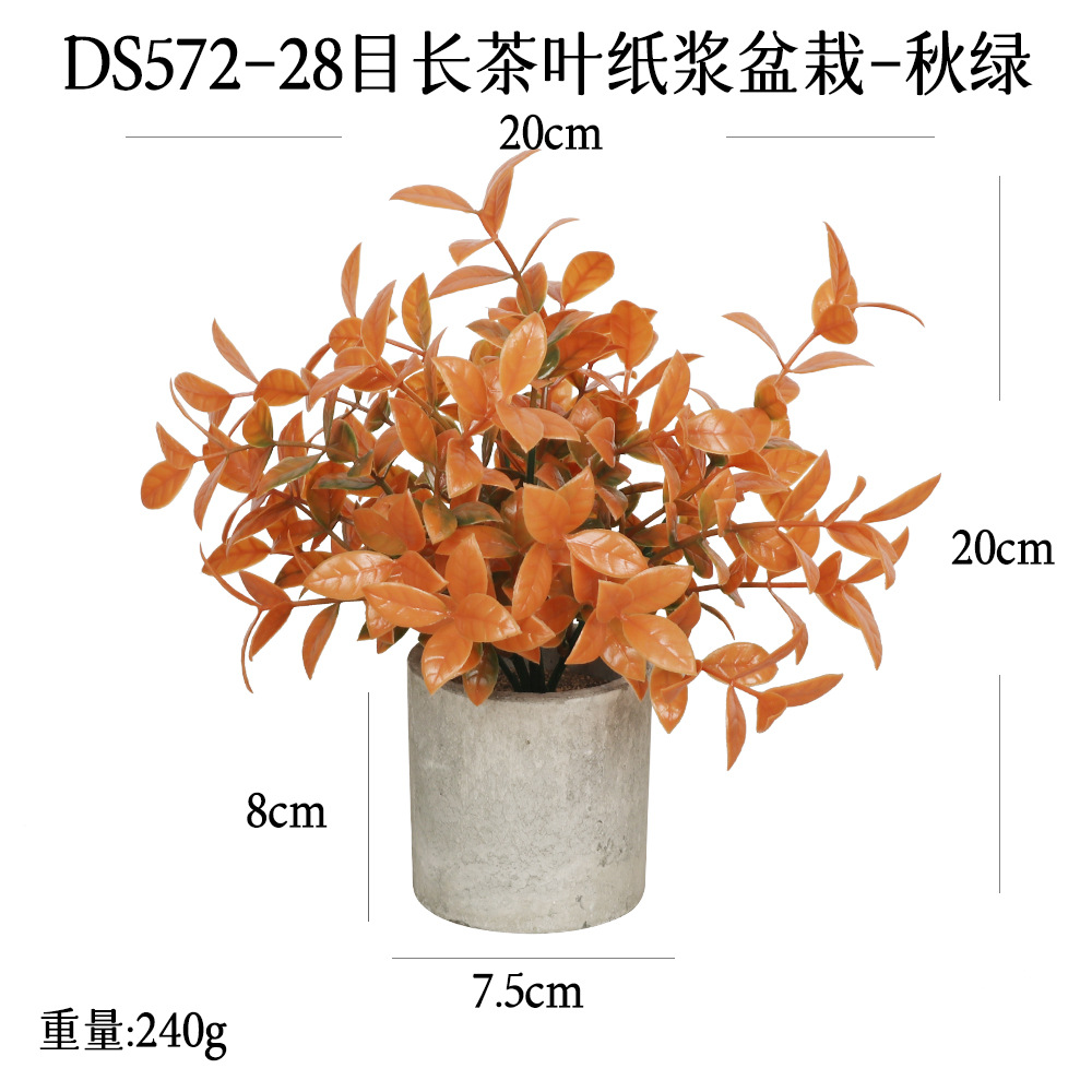 Más de 240 combinaciones populares de macetas con plantas verdes artificiales, decoraciones para el hogar, flores artificiales, bonsáis cilíndricos de pulpa de papel.