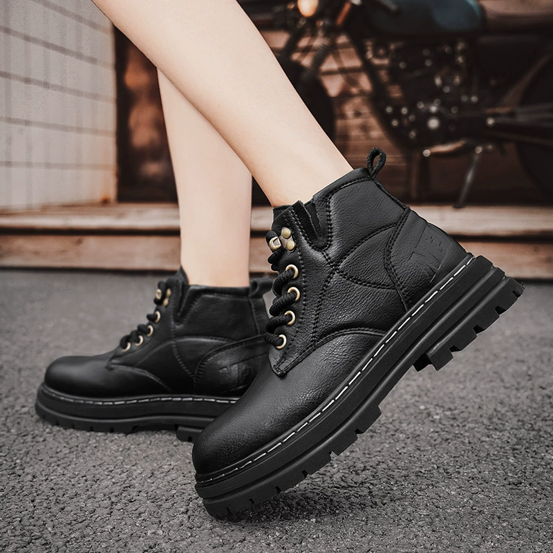 Martens, мужские высокие модные ботинки в английском стиле на платформе для любимых, британский стиль, натуральная кожа