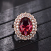 Elite tourmaline zirconium, one size ring, accessory, city style, wholesale