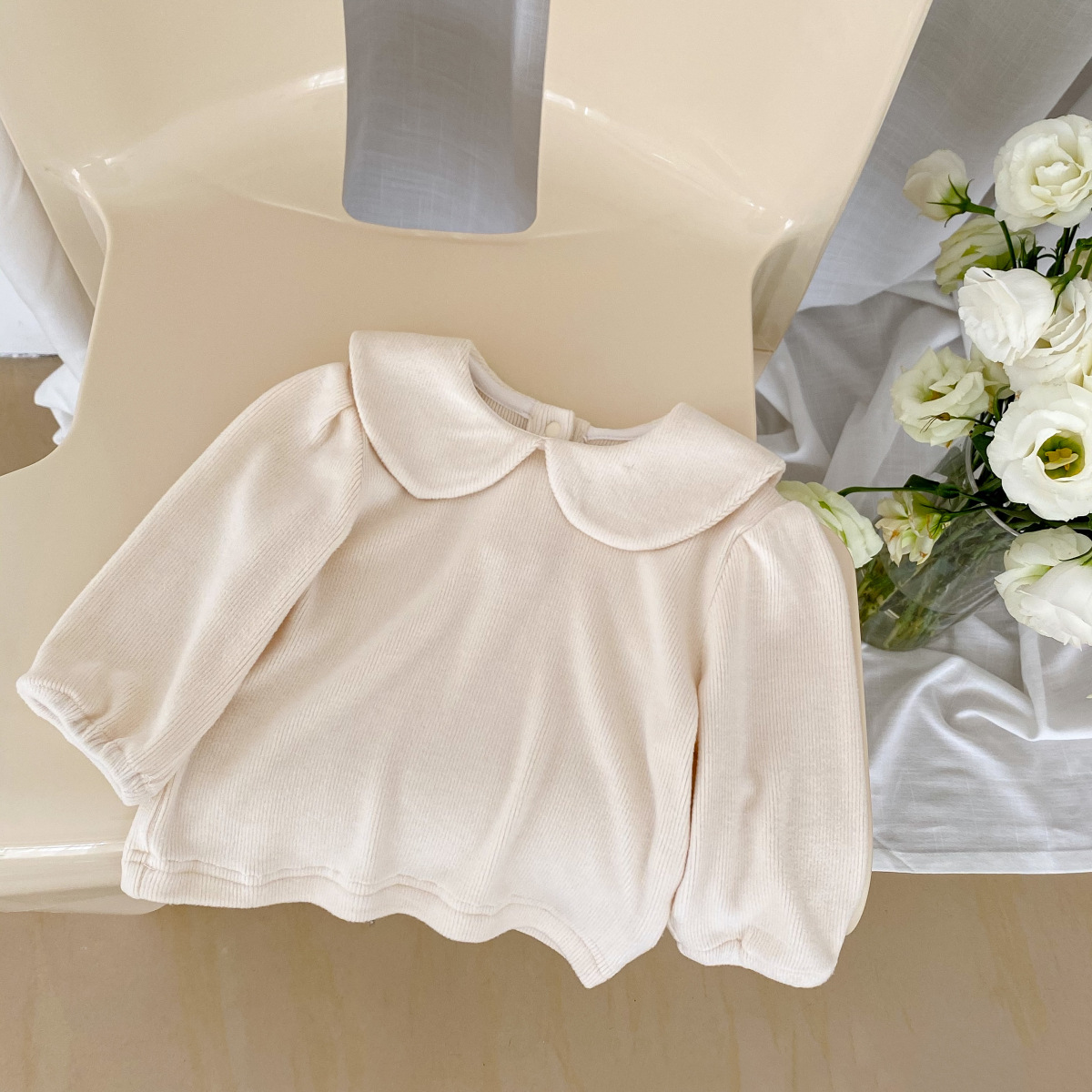 2022 traje de otoño e invierno 0-2 años bebé niñas acolchado engrosado floral algodón acolchado abrigo muñeca cuello superior algodón acolchado abrigo para salir