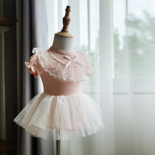 Baby girl summer new dress for girls, baby onesie with diaper cover, princess dress for 1-year-old babies, baby chiffon dress