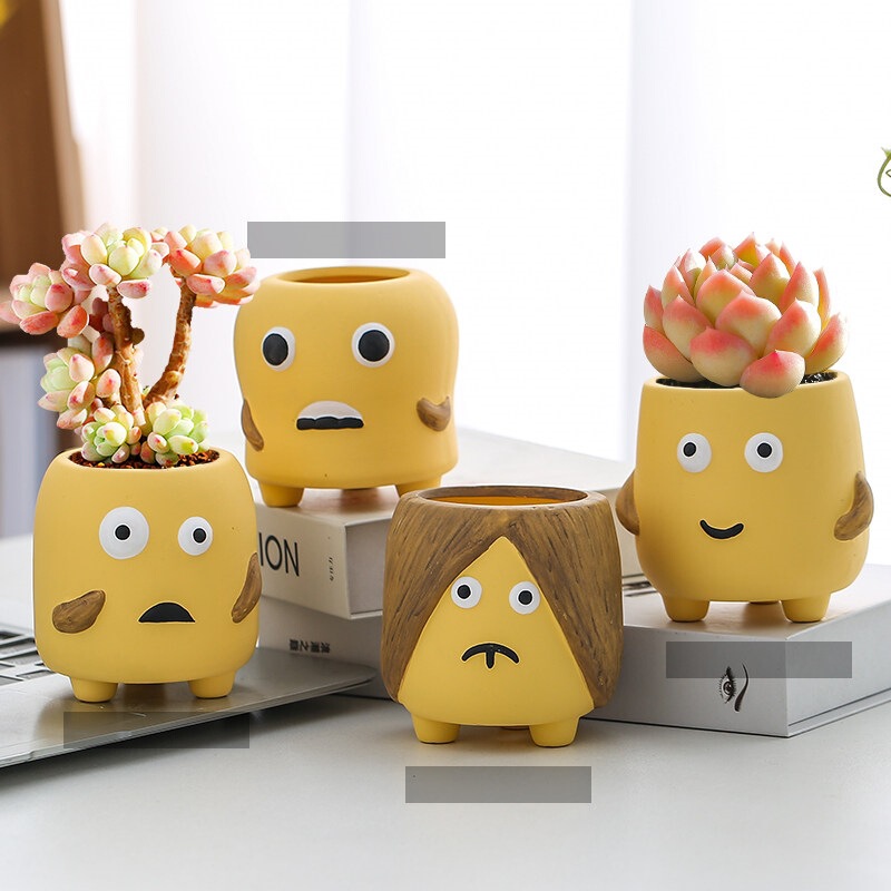 Cartoon Succulent Ceramic Flower Pots Clearance Sale Creative Hand-Painted Breathable Cute Animal Large Diameter Succulent Plant Pots Cartoon Succulent Ceramic Flower Pots Clearance Sale Creative Hand-Painted Breathable Cute Animal Large Diameter Succulent Plant Pots