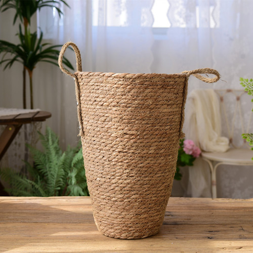 Nordic grass woven flower basket large vase decoration living room flower arrangement full of stars dried flowers modern simple rattan flower pot