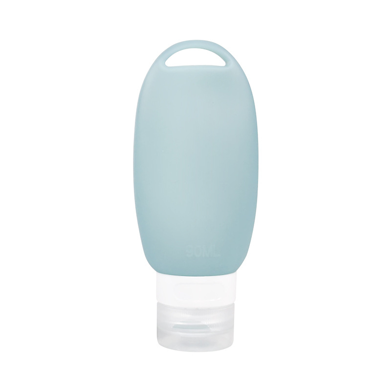 Botellas recargables de silicona con gancho, éxito de ventas transfronterizo, juego de botellas recargables de viaje para loción de protección solar, envases para cosméticos