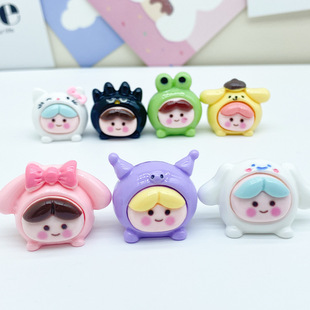 Sanrio Cute Solid Color Glossy Round diy Jewelry Creative Small Ornaments Keychain Cartoon Pendant Wholesale