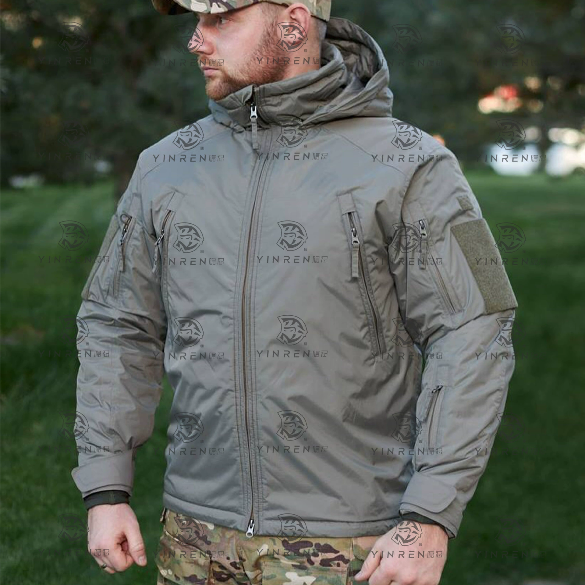 Мужская зимняя камуфляжная одежда для активного отдыха с флисовой подкладкой, водоотталкивающая, ветрозащитная и морозостойкая.