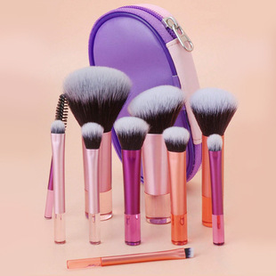 Cross-border new 10 mini makeup brush with brush bag portable travel makeup brush foundation eye shadow brush beauty makeup tools