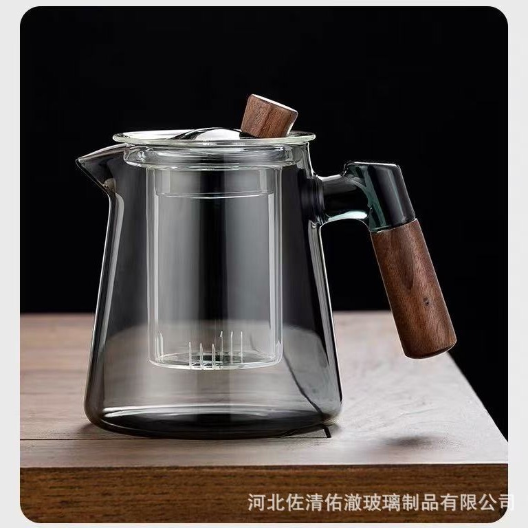 tetera de vidrio de alto silicio de silicio resistente al calor utensilios de té domésticos oficina espesar separación de té máquina de preparación de té taza de té tetera de té