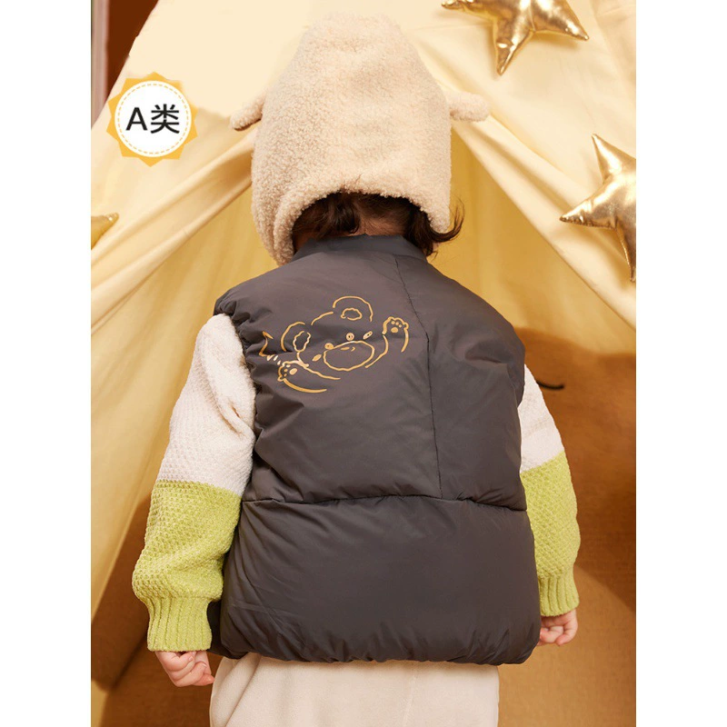 Детский жилет, верхняя одежда, новинка 2023, детский пуховик, жилет, зимний утолщенный теплый модный милый тренд на белом утином пуху