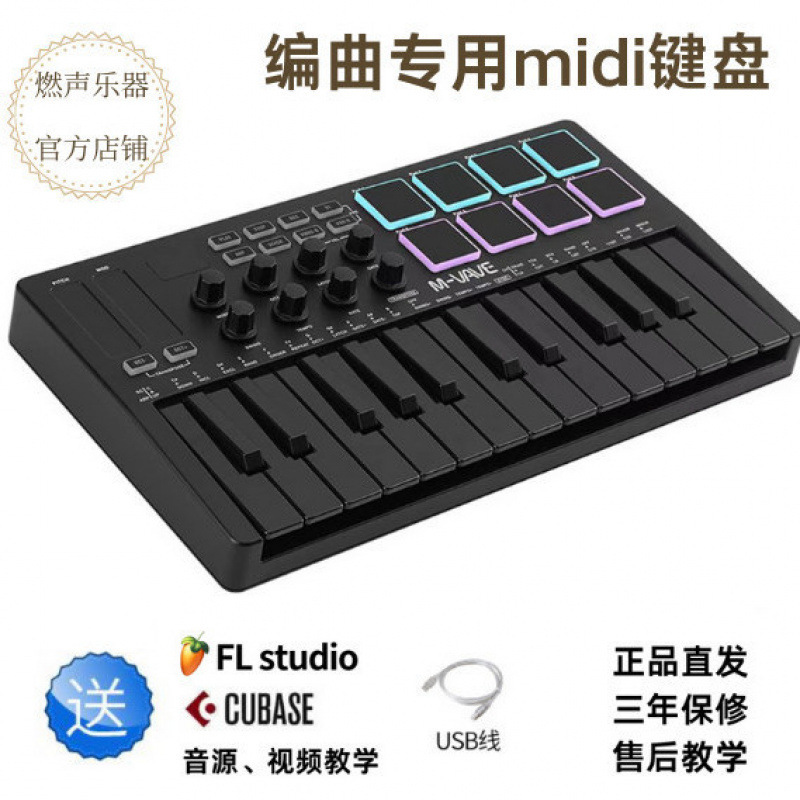 25 キー MIDI キーボードプロフェッショナル MIDI コントローラーパーカッションパッド音楽編曲|undefined