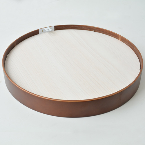 Bathroom solid wood hanging mirror Nordic simple bathroom mirror bedroom girls makeup mirror round wall walnut color hanging mirror