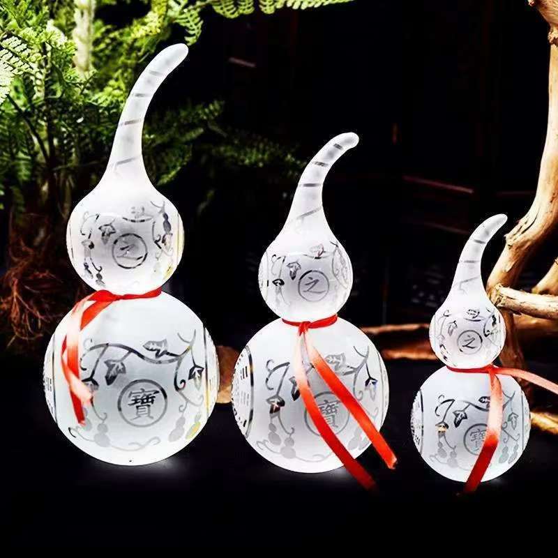 Ornamento de cristal de calabaza blanca sala de estar decoración de casa casa de la ciudad nueva vivienda regalos de puerta de entrada artesanías de calabaza feng shui