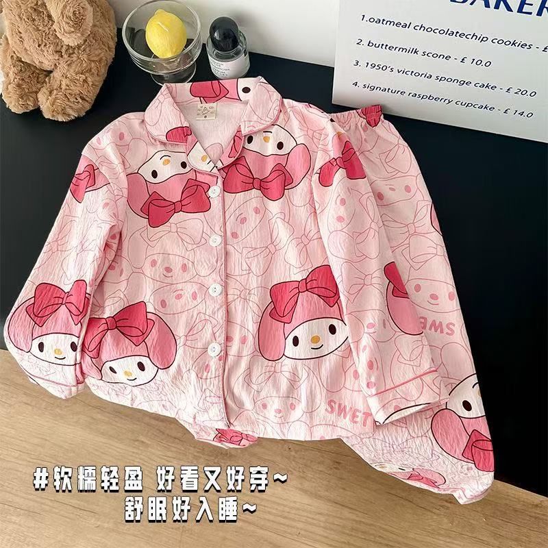 Pijamas de otoño al por mayor transfronterizos mujeres nuevas nubes de algodón de manga larga con solapa pequeña manga larga pantalones largos casuales set de ropa casera