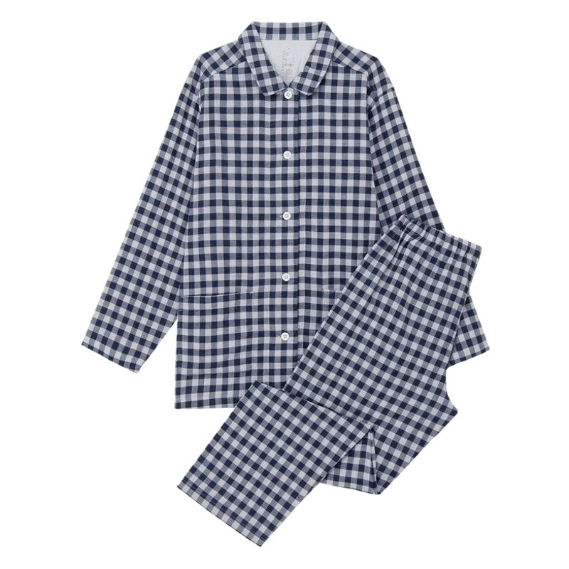 Домашняя одежда Muji в японском стиле, хорошая двухслойная Домашняя одежда из пряжи, пижама, хлопок, удобная плед для мужчин и женщин в японском стиле