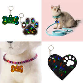 全息镭射骨头挂件宠物挂件全息爱心宠物装饰挂件动物爪硅胶模具