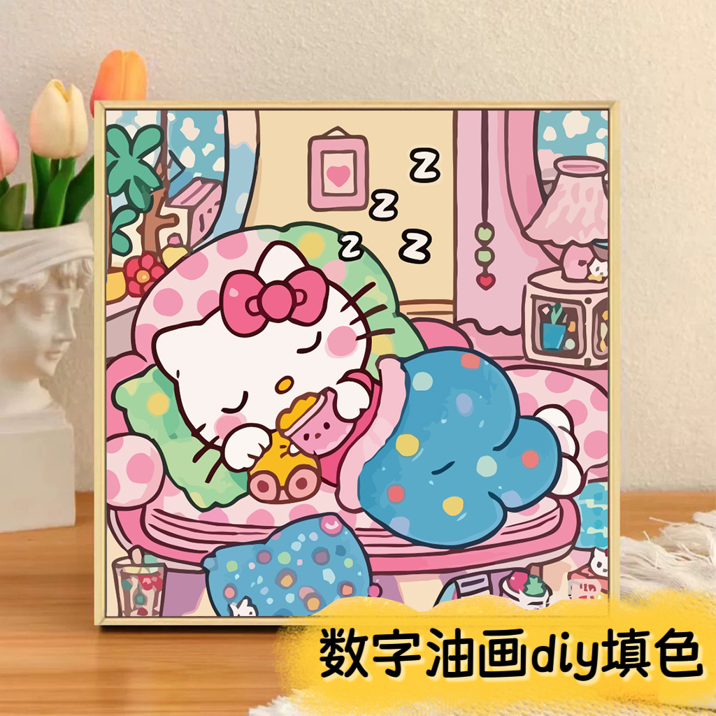 El niño prodigio de Nezha Naohai Diy pintura al óleo digital para colorear a mano Anime Ao Bing Nezha pintura al óleo pintura decorativa
